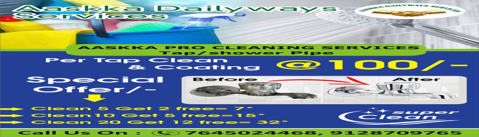 TAP CLEANIG WITH POLISH 